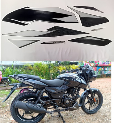 DECAL ARTISTRY Sticker & Decal for Bike(Black, Silver)