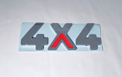 autoflix Emblem for Car(Silver, Red)