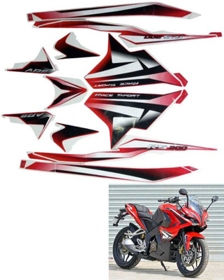 DECAL ARTISTRY Sticker & Decal for Bike(Red, Black)
