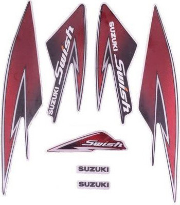 SunStick Sticker & Decal for Bike(Red, Multicolor)