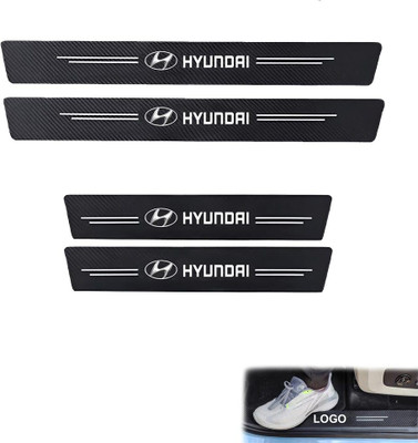 Campark 4Pcs for Car Door Sill Protector Reflective 4D Carbon Fiber Door Sill Plate