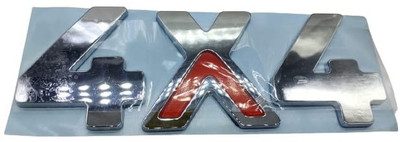 Uniqon Emblem for Car(Silver, Red)