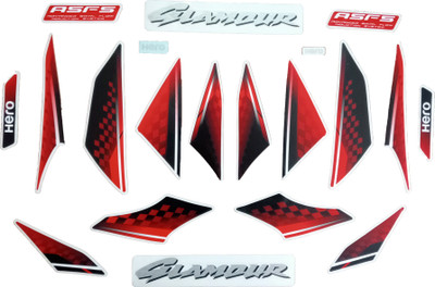RideStick Sticker & Decal for Bike(Red, Multicolor)