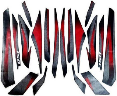 RIDERKART Sticker & Decal for Bike(Red, Silver)