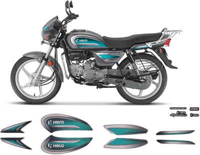 DECAL ARTISTRY Sticker & Decal for Bike(Green, Grey)