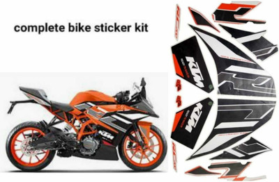 RIDERKART Sticker & Decal for Bike(Black, Grey)