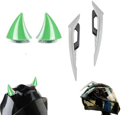 acube mart Helmet Mohawk for Bike(Grey, Green)