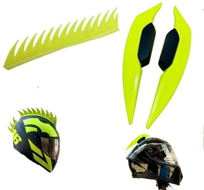 acube mart Helmet Mohawk for Bike(Yellow, Yellow)