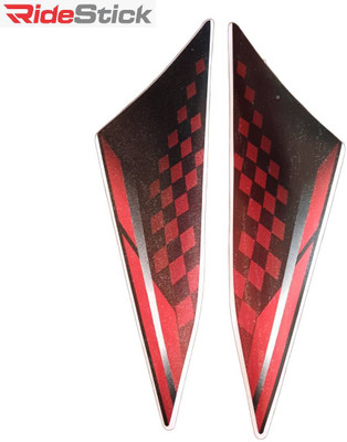 RideStick Sticker & Decal for Bike(Red, Black)