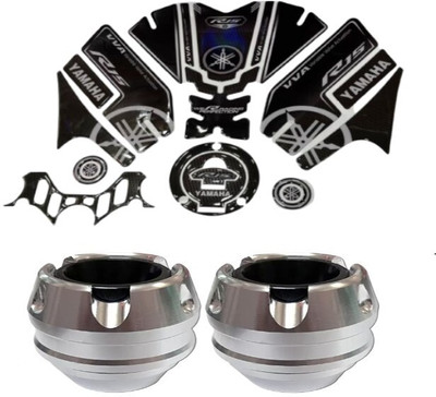 acube mart Sticker & Decal for Bike(Black, Blue, Silver)