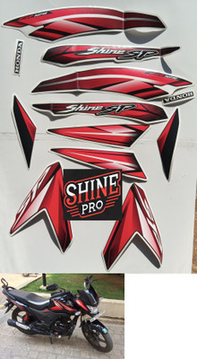 SHINEPRO Sticker & Decal for Bike(Red, Multicolor)