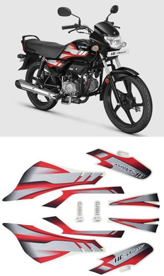 SHINEPRO Sticker & Decal for Bike(Red, Grey)