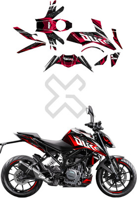 Grayfixx Sticker & Decal for Bike(Red)