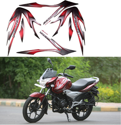 BR BULL Sticker & Decal for Bike(Red, Silver)