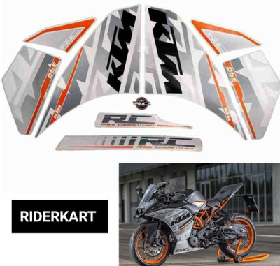 RIDERKART Sticker & Decal for Bike(Multicolor, White)