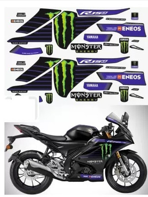 DECAL ARTISTRY Sticker & Decal for Bike(Blue, Black)