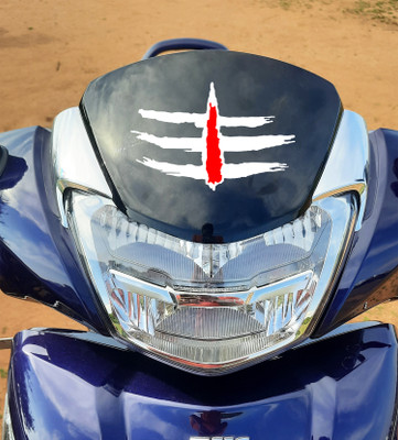 Claw cuts Sticker & Decal for Car & Bike(Red, White)