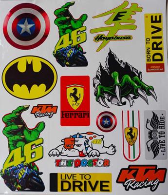 BikerZZZcluB Sticker & Decal for Car & Bike(Multicolor)