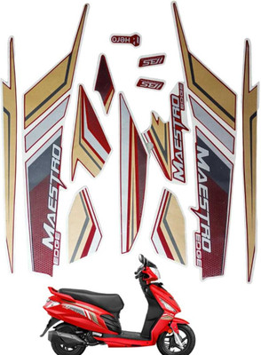 DECAL ARTISTRY Sticker & Decal for Scooter(Multicolor, Gold)