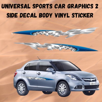ENEMYT Sticker & Decal for Car(Blue, Silver)