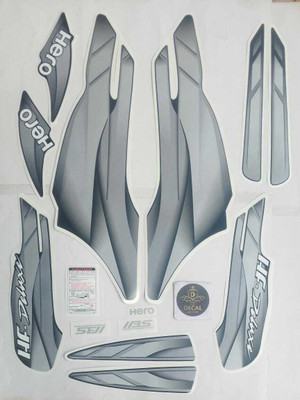 DECAL ARTISTRY Sticker & Decal for Bike(Grey)