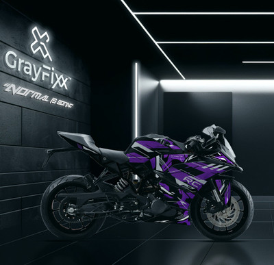 Grayfixx Sticker & Decal for Bike(Purple)