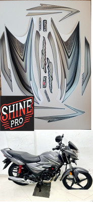 SHINEPRO Sticker & Decal for Bike(Grey, Multicolor)