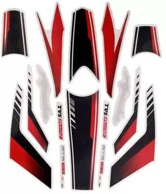 DECAL ARTISTRY Sticker & Decal for Bike(Red, Black, Grey)