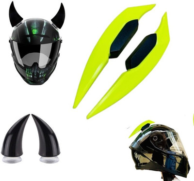 acube mart Helmet Mohawk for Bike(Yellow, Black)