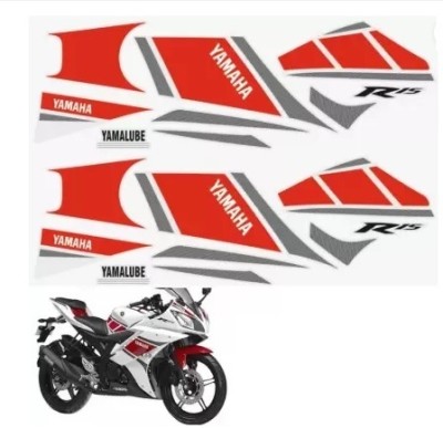 DECAL ARTISTRY Sticker & Decal for Bike(Red, Grey)