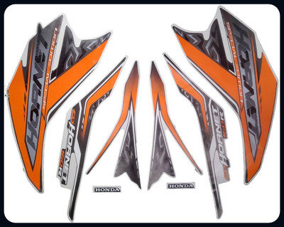 Dateen Sticker & Decal for Bike(Orange, Black)