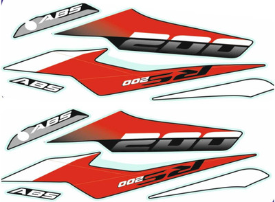 RIDERKART Sticker & Decal for Bike(Red, White)