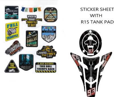 acube mart Sticker & Decal for Bike(Black)