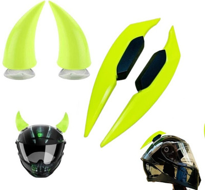 acube mart Helmet Mohawk for Bike(Yellow, Yellow)
