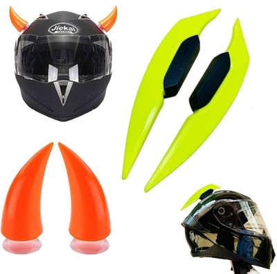 acube mart Helmet Mohawk for Bike(Yellow, Orange)