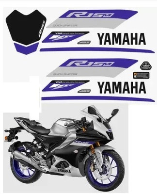 DECAL ARTISTRY Sticker & Decal for Bike(Blue, Grey)