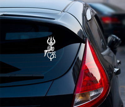 Sayyad Art Sticker & Decal for Car & Bike(White)