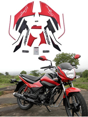 DECAL ARTISTRY Sticker & Decal for Bike(Red, Black)