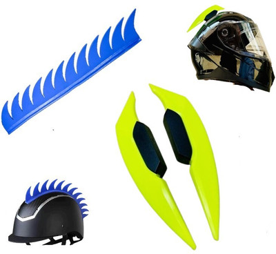acube mart Helmet Mohawk for Bike(Black, Yellow)