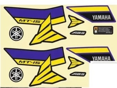 DECAL ARTISTRY Sticker & Decal for Bike(Blue, Yellow)