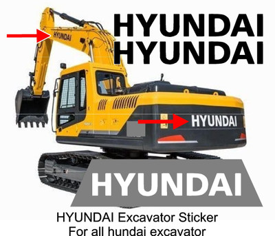 hyund Excavators names Wrap for Car(Black)