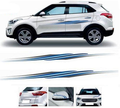 AUTOMANTRA Sticker & Decal for Car(Blue, Silver)