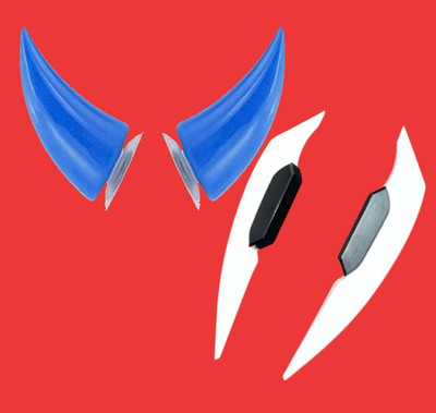 acube mart Helmet Mohawk for Bike(White, Blue)