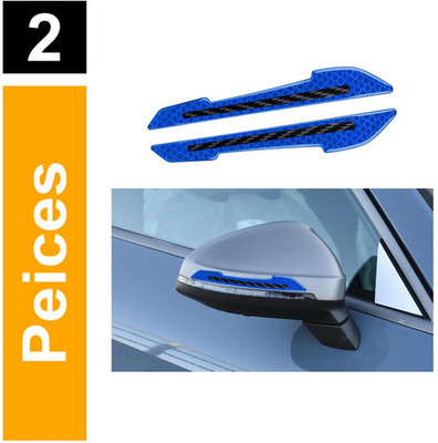 Kelenate 2 Pcs Car Rearview Mirror Anti-Collision Reflective Protection - Blue 1 mm x 1 m Blue Reflective Tape(Pack of 2)