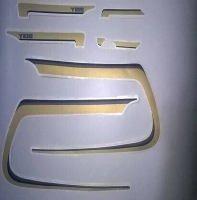 MJAuto Sticker & Decal for Bike(Gold, Blue)