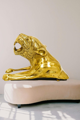 Golden Fox Emblem for Car & Bike(Gold)