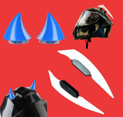acube mart Helmet Mohawk for Bike(Blue, White)