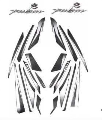 GANNET Sticker & Decal for Bike(Silver, Black, Multicolor)