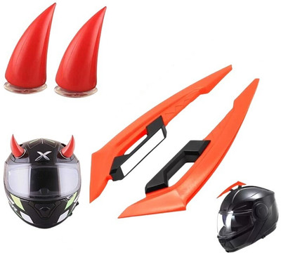 acube mart Helmet Mohawk for Bike(Red, Orange)