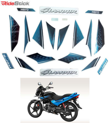 RideStick Sticker & Decal for Bike(Blue, Multicolor)